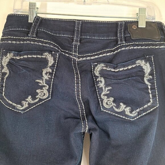 Silver Jeans Dark Indigo Wash Suki Bootcut Denim Jeans 32x25 - Picture 8 of 11